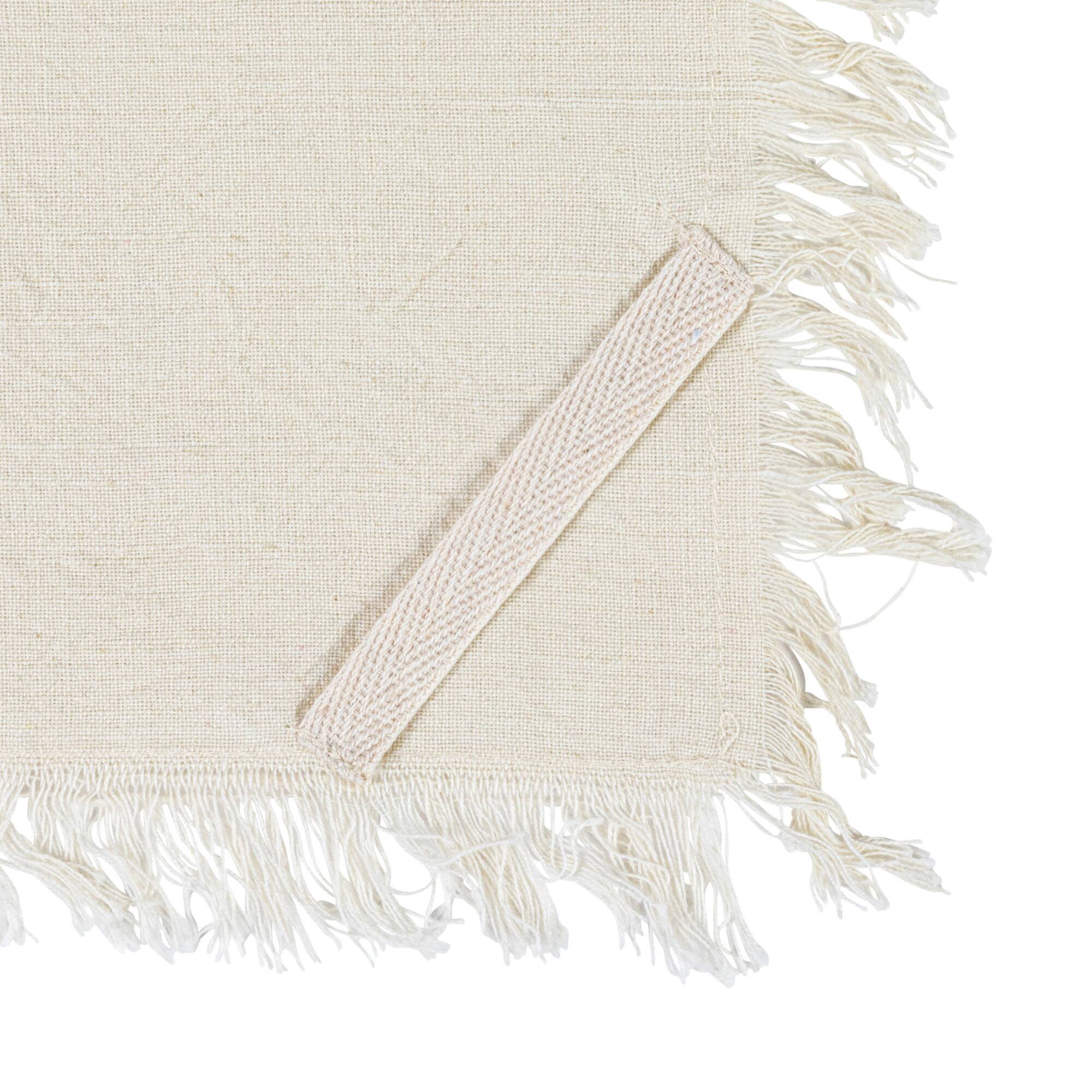 Hello Honey® Natural & Black Stripes Woven Cotton Tea Towels with Fringe Set